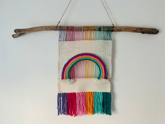 Rainbow: handwoven wall hanging